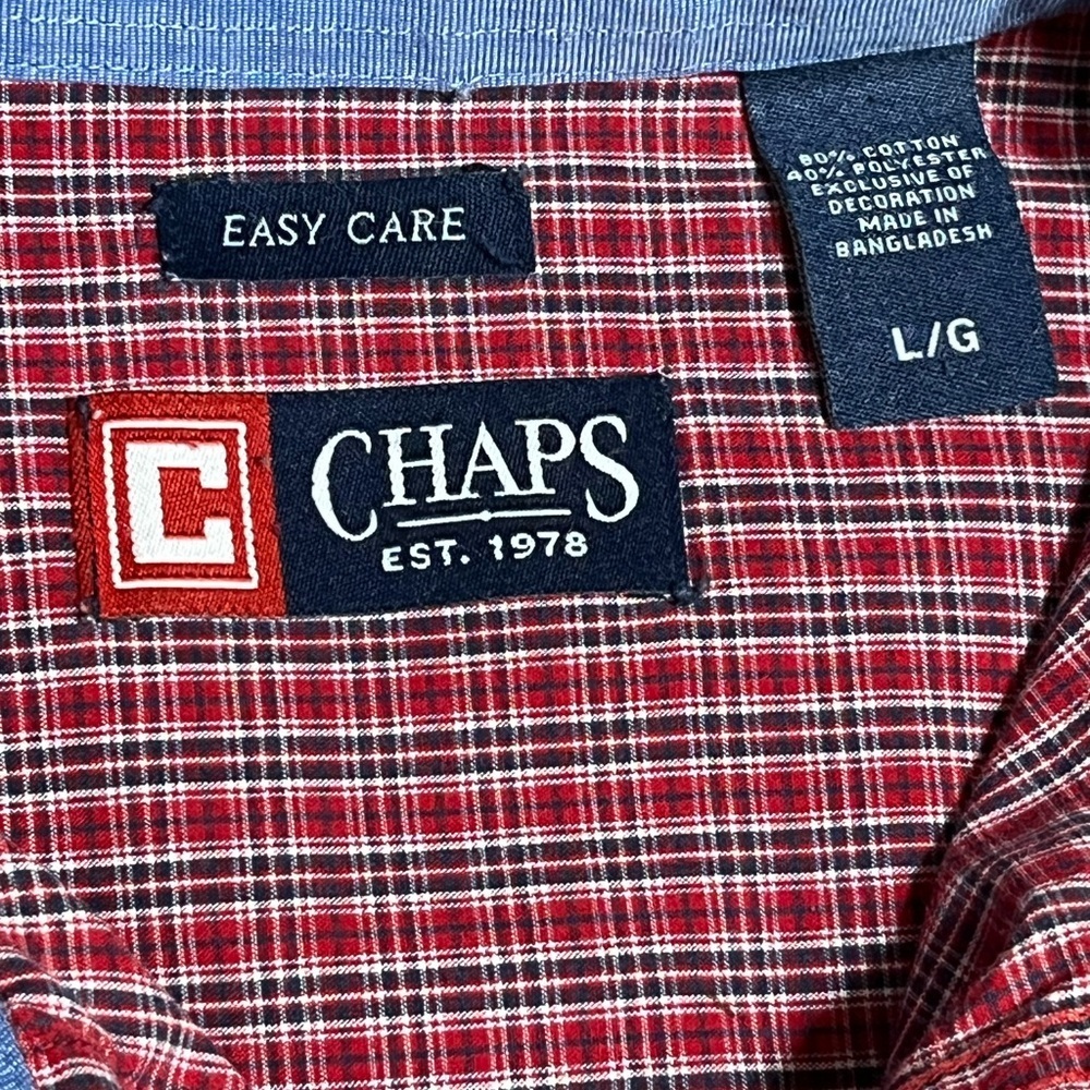 Chaps Men's Long Sleeve Easy Care Woven Button Down Shirt. - Picture 5 of 7